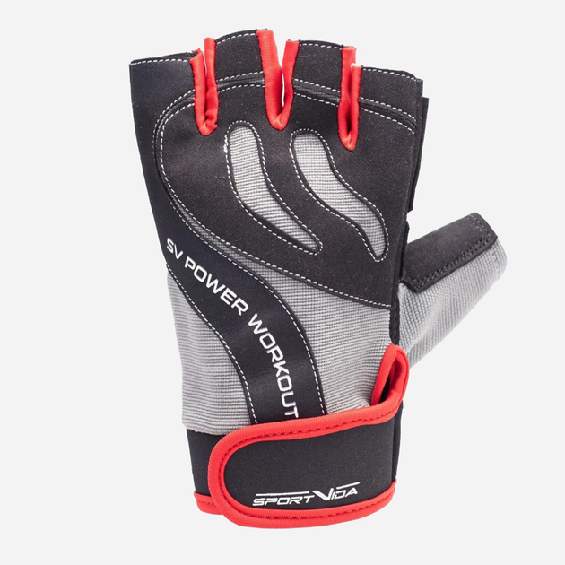 Rękawiczki treningowe SportVida SV-PA0210 L Czerwony/Czarny (5903949200898) - obraz 3