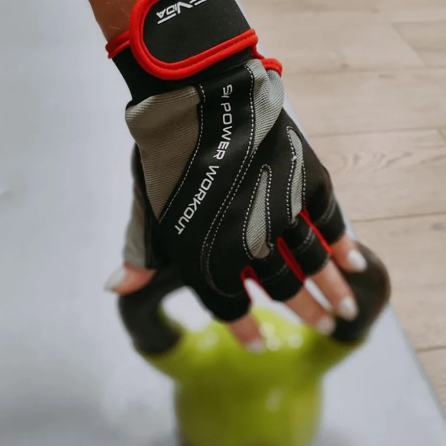 Rękawiczki treningowe SportVida SV-PA0210 L Czerwony/Czarny (5903949200898) - obraz 8