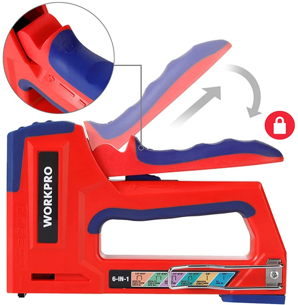 Степлер строительный профессиональный Workpro PRO PLUS 6-в-1 (WP223002) - Фото 2 Степлер строительный профессиональный Workpro PRO PLUS 6-в-1 (WP223002) - изображение 2