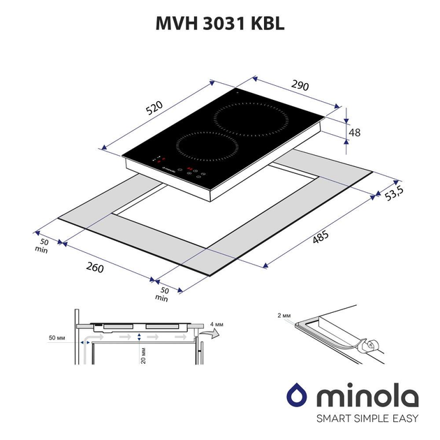 Варильна поверхня електрична Minola MVH 3031 KBL - зображення 9
