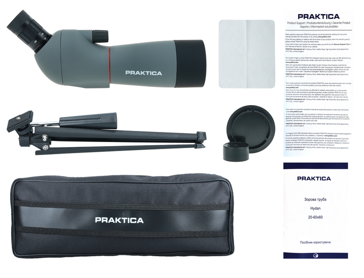 Подзорная труба Praktica Hydan FMC 20-60x60 WA Grey + штатив - Фото 7 Подзорная труба Praktica Hydan FMC 20-60x60 WA Grey + штатив - изображение 7