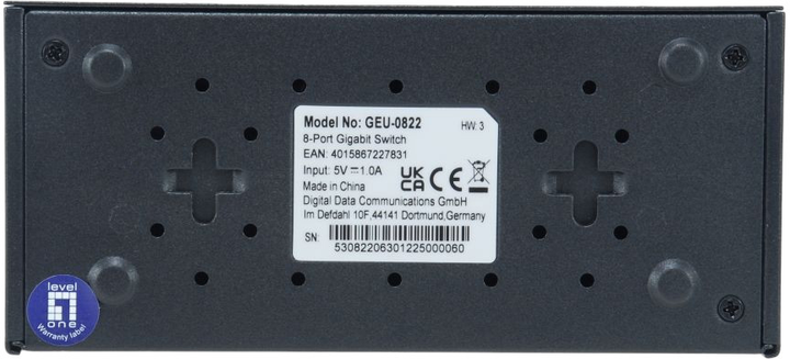 Przełącznik LevelOne Switch 8x GBit Unmanaged (GEU-0822) - obraz 4
