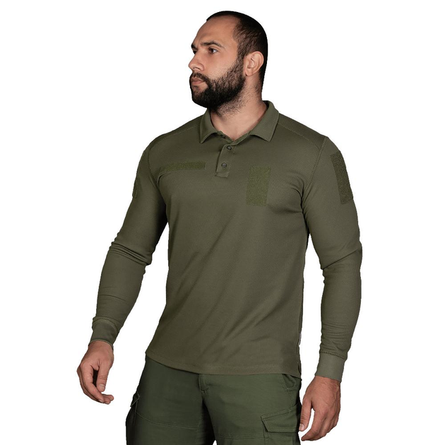 Тактичне CamoTec поло CM Army ID Long CoolPass Pique Olive олива 3XL - зображення 2