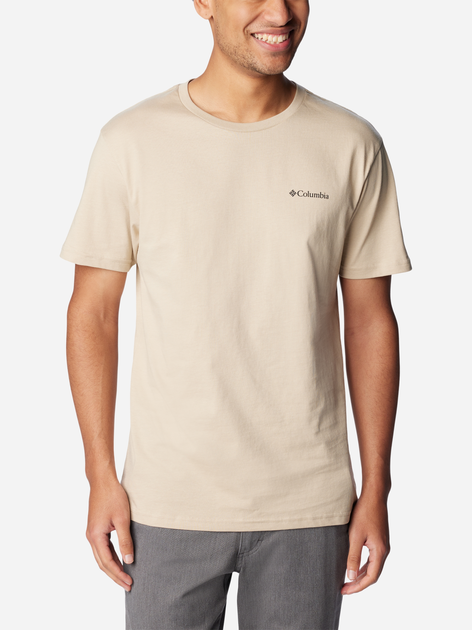 Футболка бавовняна чоловіча Columbia CSC Basic Logo Short Sleeve 1680053274 L Бежева (195978524402) - зображення 1