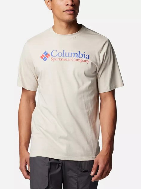 Футболка бавовняна чоловіча Columbia CSC Basic Logo Short Sleeve 1680053279 S Молочна (195981532166) - зображення 1