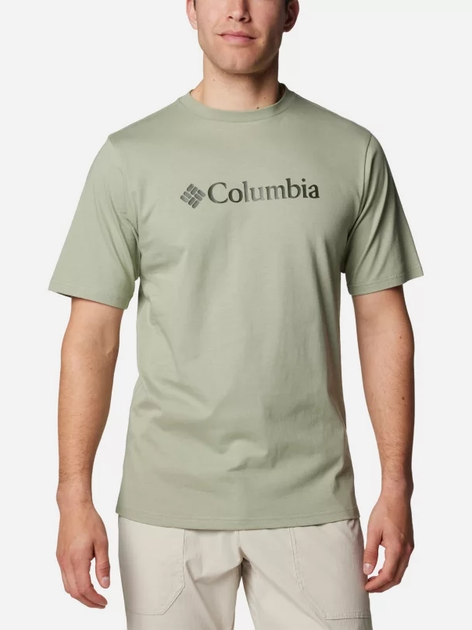 Koszulka męska bawełniana Columbia CSC Basic Logo Short Sleeve 1680053354 S Oliwkowa (195981521764) - obraz 1