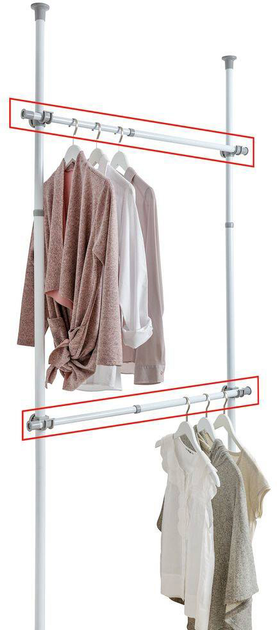 Szyna do garderoby Wenko Herkules szara 75-120 cm 2 szt (4008838267844) - obraz 4