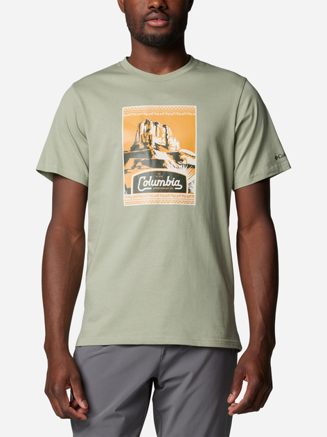 Футболка бавовняна чоловіча Columbia CSC Seasonal Logo Tee 1991036349 M Оливкова (195981462357) - зображення 1