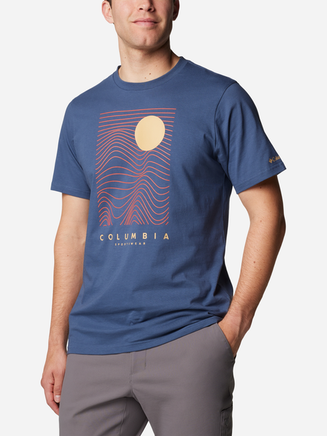Koszulka męska bawełniana Columbia CSC Seasonal Logo Tee 1991036479 S Niebieska (195981462531) - obraz 3