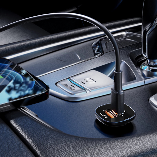 Ładowarka samochodowa Acefast B1 38W USB-C+USB-A Black (6974316280330) - obraz 6