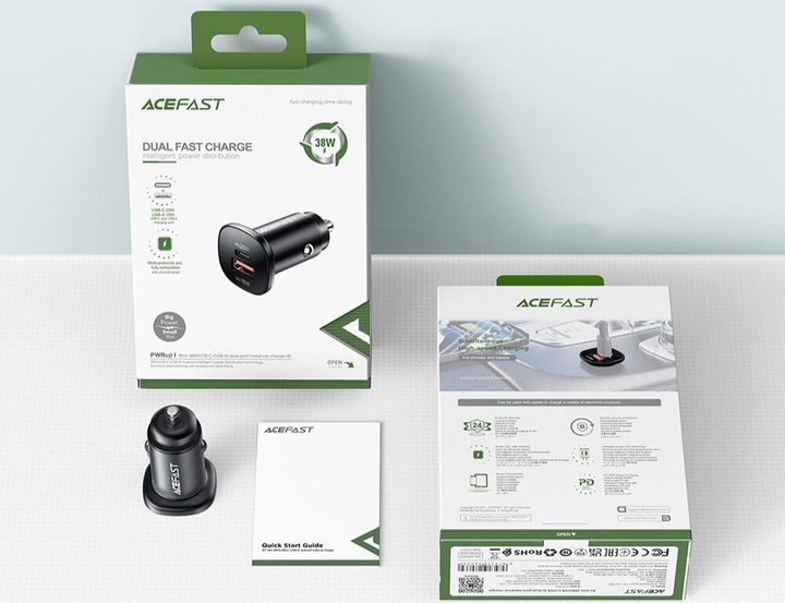 Ładowarka samochodowa Acefast B1 38W USB-C+USB-A Black (6974316280330) - obraz 10