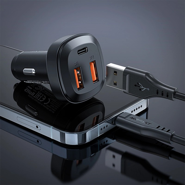 Ładowarka samochodowa Acefast B9 66W 2xUSB-A Black (6974316281726) - obraz 6