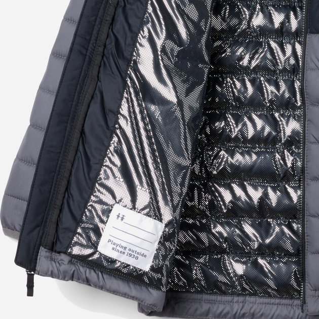 Дитяча зимова куртка для хлопчика Columbia Powder Lite II Hooded Jacket 2090023023 104-110 см Сірий/Чорний (195981516654) - зображення 3