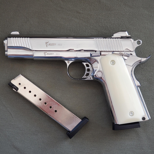 Стартовий пістолет Kuzey 911 хромований (модель Colt 1911) - зображення 1