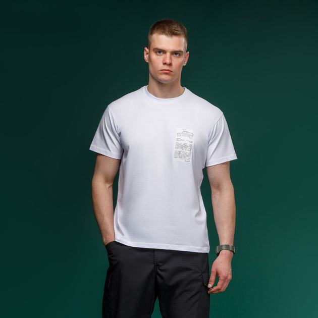 Футболка Basic Military Ukrarmor T-Shirt. HMMWV. Cotton and Elastane, белый с принтом S - изображение 2