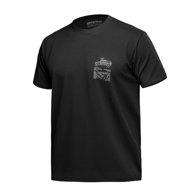 Футболка Basic Military Ukrarmor T-Shirt. HMMWV. Cotton and Elastane, черный M - изображение 1