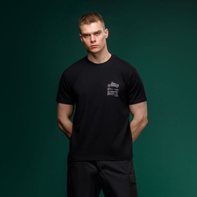 Футболка Basic Military Ukrarmor T-Shirt. HMMWV. Cotton and Elastane, чорний XL - зображення 2