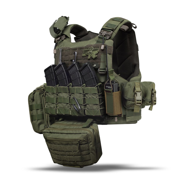 Комплект снаряжения Vest Ukrarmor Full (based on IBV) S\M 2-го класса защиты. Олива S/M - изображение 1