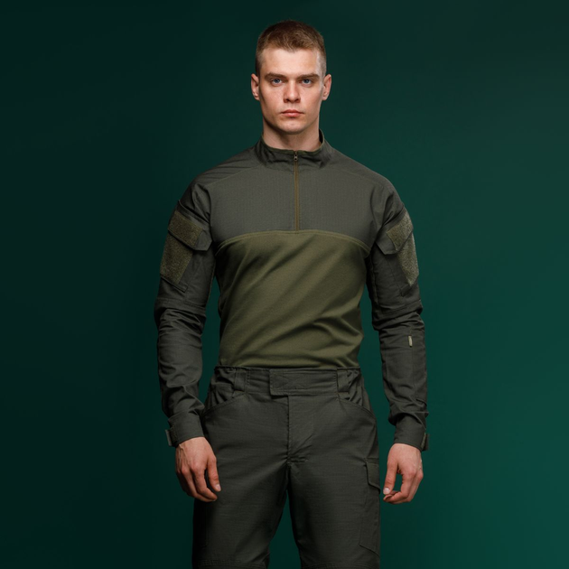 Тактическая рубашка Core Ukrarmor Combat Shirt, длинный рукав, комбинированные материалы. Олива. L - изображение 2