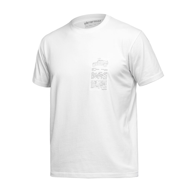 Футболка Basic Military Ukrarmor T-Shirt. HMMWV. Cotton and Elastane, белый с принтом L - изображение 1