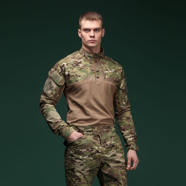 Тактична сорочка Core Ukrarmor Combat Shirt, довгий рукав, комбіновані матеріали. Мультикам M - зображення 2