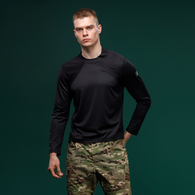 Тактична сорочка Base Ukrarmor Combat Shirt із довгим рукавом. Чорний XXL - зображення 2