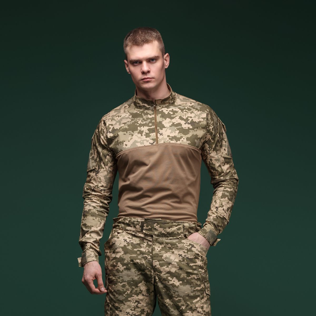 Тактическая рубашка Core Ukrarmor Combat Shirt, длинный рукав, комбинированные материалы. Пиксель (мм-14) M - изображение 2