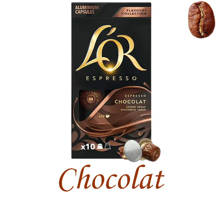 Кава в капсулах Nespresso L'OR Espresso Chocolat 10 капсул - Фото 1 Кава в капсулах Nespresso L'OR Espresso Chocolat 10 капсул - изображение 1