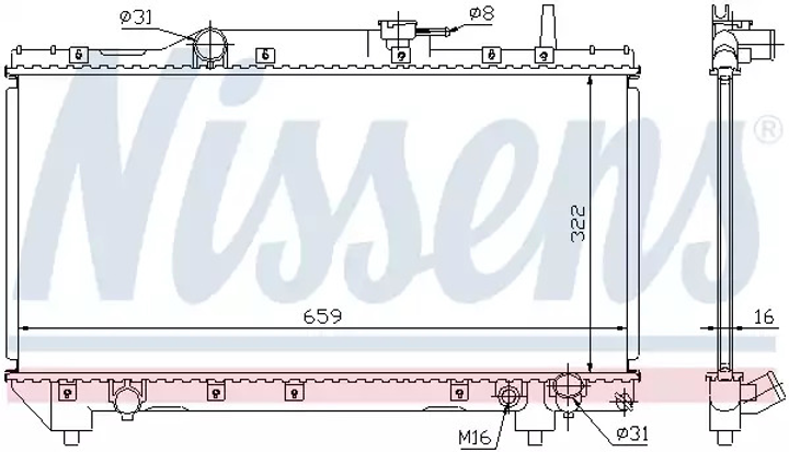 Радіатор охолодження двигуна TOYOTA CARINA, NISSENS (64837A) - зображення 1
