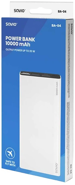 Powerbank Savio BA-04 10000 mAh Biały (SAVBA-04) - obraz 3
