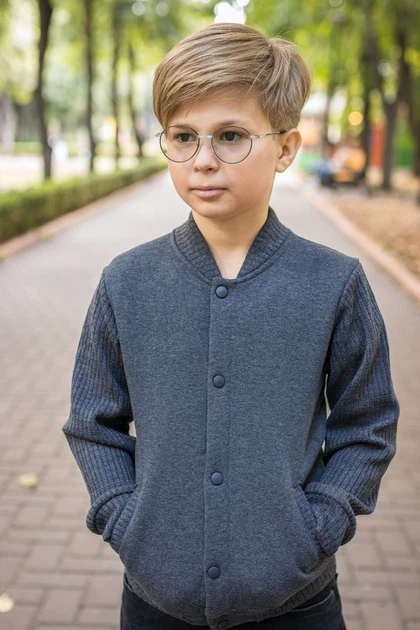 Бомбер для мальчика теплый Blueland 6-9 лет , 116, Серый - изображение 2