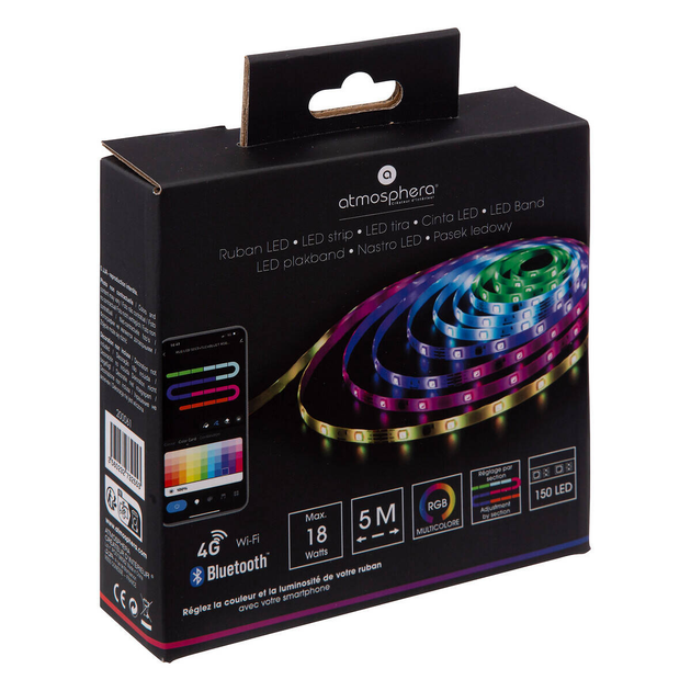 Taśma LED Atmosphera RGB 5 metrów z Bluetooth i pilotem (3560232732553) - obraz 6