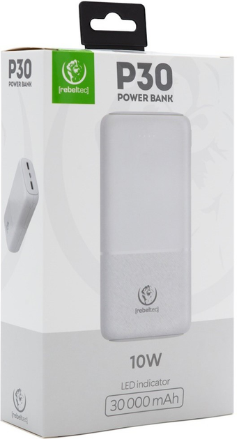 Powerbank Rebeltec P30 30000 mAh White (RBLAKT00020) - obraz 4