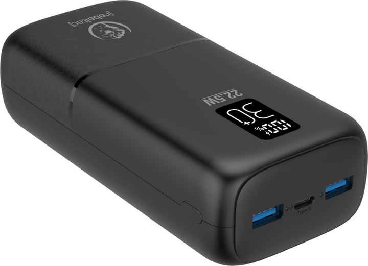 Powerbank Rebeltec P30 LCDPD 30000 mAh Black (RBLAKT00023) - obraz 3