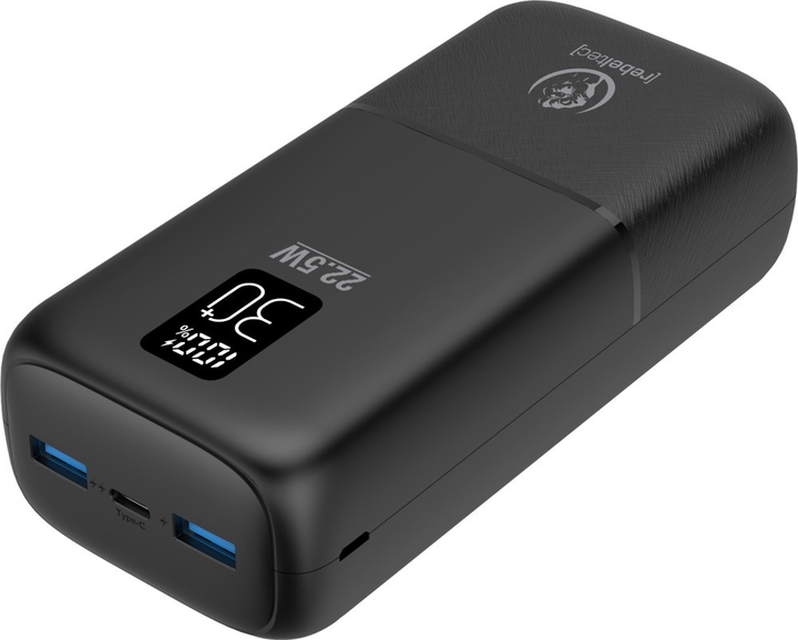 Powerbank Rebeltec P30 LCDPD 30000 mAh Black (RBLAKT00023) - obraz 4