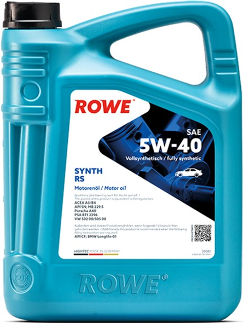 Моторное масло Rowe HighTec Synth RS SAE 5W-40 4 л (20001-0040-99 ...