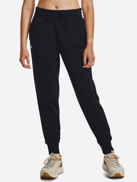 Акція на Спортивні штани на флісі жіночі Under Armour Ua Rival Fleece Jogger 1379438-001 L Чорні від Rozetka