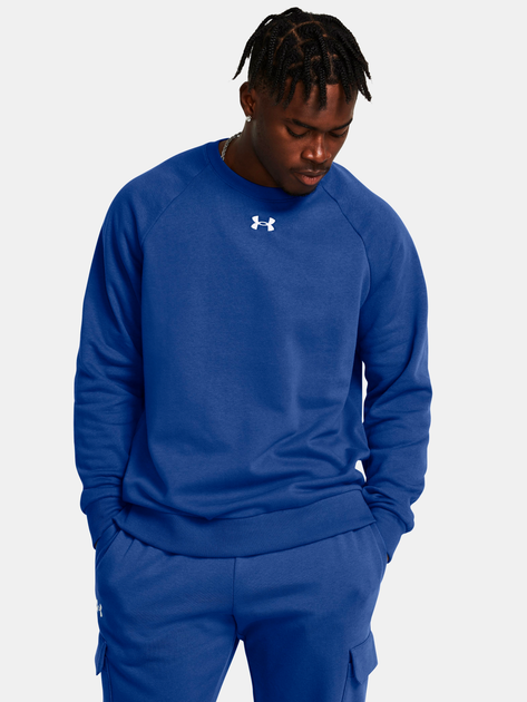 Акція на Світшот на флісі чоловічий Under Armour Ua Rival Fleece Crew 1379755-432 XL Синій від Rozetka