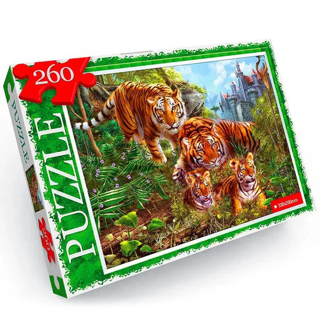 Пазл "Тигры" Danko Toys C260-13-02, 260 эл. - Фото 2 Пазл "Тигры" Danko Toys C260-13-02, 260 эл. - изображение 2