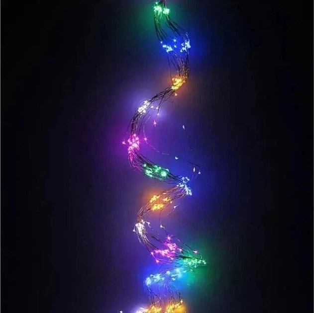 Гірлянда роса Кінський хвіст, 20 ниток по 2м, 400 LED, від USB і мережі 220В, статичний режим, IP44, Мультиколор - Фото 10 Гірлянда роса Кінський хвіст, 20 ниток по 2м, 400 LED, від USB і мережі 220В, статичний режим, IP44, Мультиколор - зображення 10