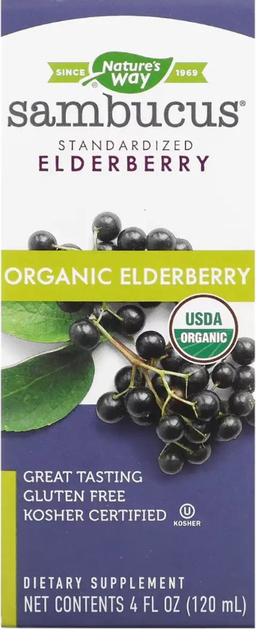 Экстракт Ягод Бузины Nature's Way Органический Сироп Organic Sambucus ...