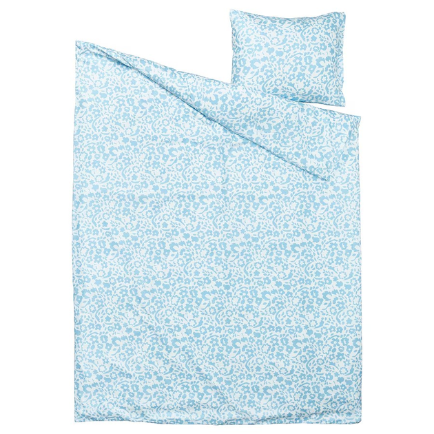 Постельное белье пододеяльник и наволочка IKEA Cymbalblomma 105.469.53 Белый/Синий 150х200/50х60 см - изображение 2