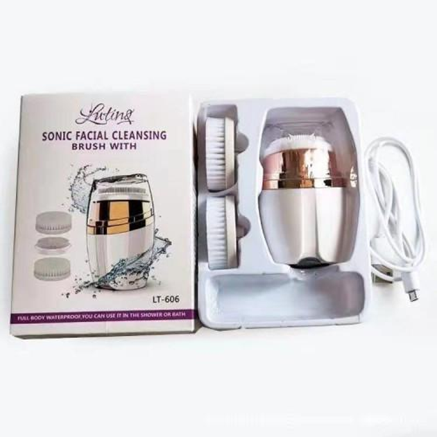 Массажная Сверхмягкая Щетка для лица Soniс Facial Cleansing Brush LT-606 с насадками 3 в 1 (040h) - изображение 8