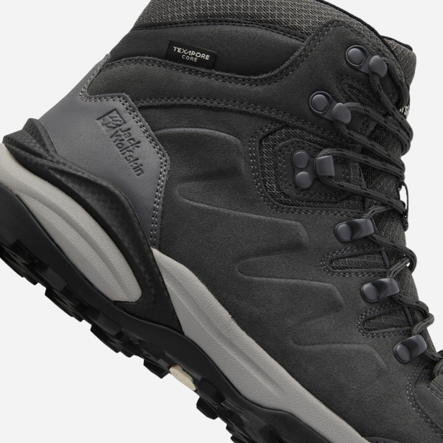 Чоловічі черевики для трекінгу з мембраною Jack Wolfskin Refugio Texapore Mid M 4049841_6945 43 Чорні (4064886366496) - зображення 7