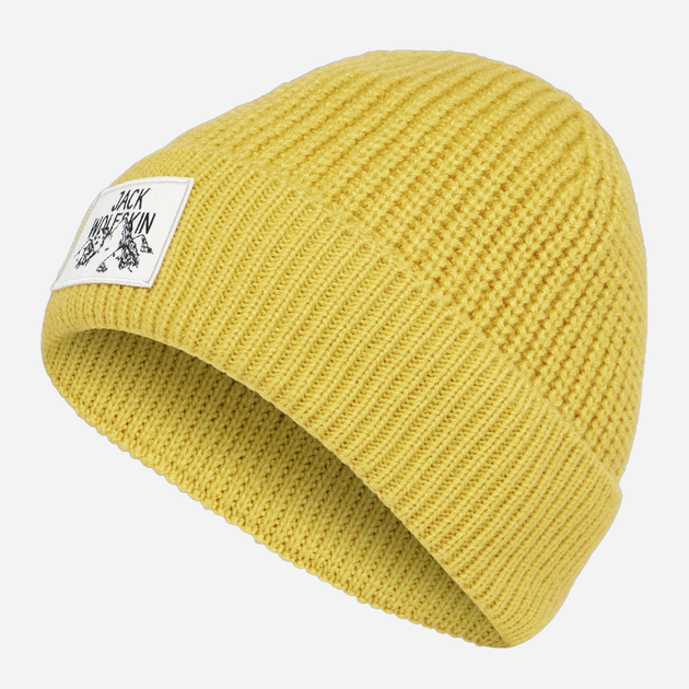 Czapka beanie Jack Wolfskin Badge Beanie A61610M_0042 One Size Żółta (4064886302197) - obraz 1