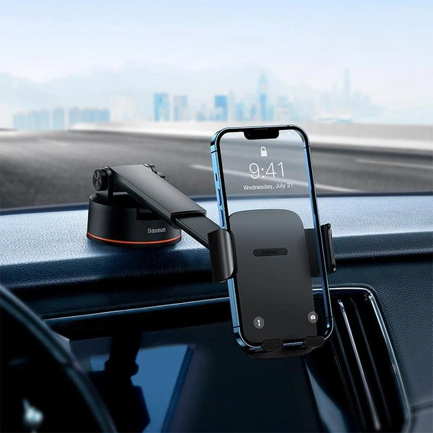 Автотримач для телефону Baseus Easy Control Clamp Car Mount Holder на торпедо та в повітропровід Сірий - Фото 4 Автотримач для телефону Baseus Easy Control Clamp Car Mount Holder на торпедо та в повітропровід Сірий - зображення 4