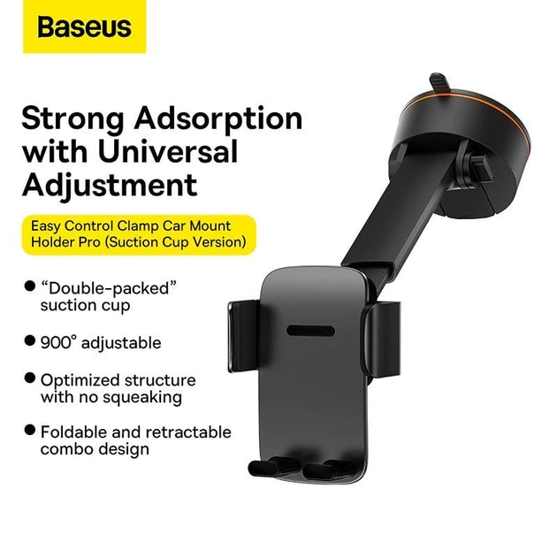 Автотримач для телефону Baseus Easy Control Clamp Car Mount Holder на торпедо та в повітропровід Сірий - Фото 5 Автотримач для телефону Baseus Easy Control Clamp Car Mount Holder на торпедо та в повітропровід Сірий - зображення 5