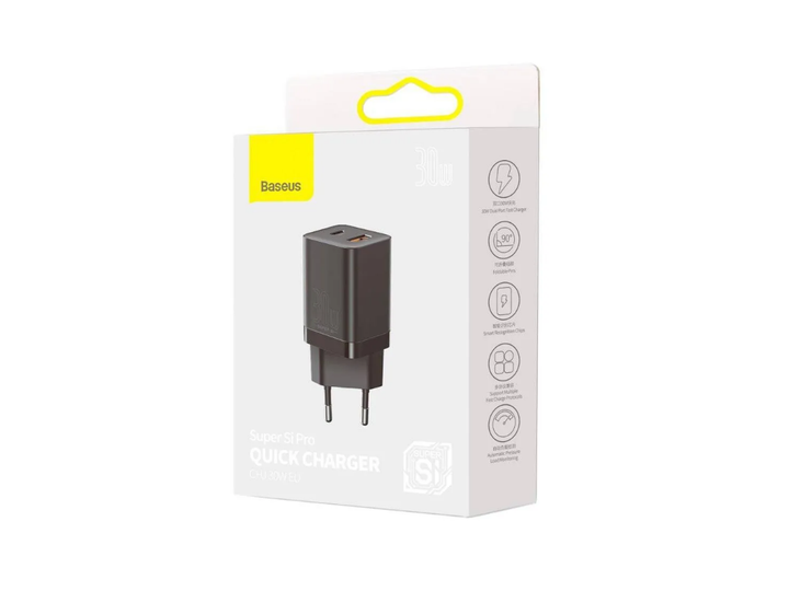 Сетевое Зарядное Устройство Baseus CCSUPP-E01 30W Черное - Фото 2 Сетевое Зарядное Устройство Baseus CCSUPP-E01 30W Черное - изображение 2