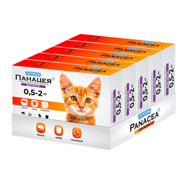 Супериум Панацея, противопаразитарные таблетки для кошек от 05 до 2 кг - Фото 2 Супериум Панацея, противопаразитарные таблетки для кошек от 05 до 2 кг - изображение 2