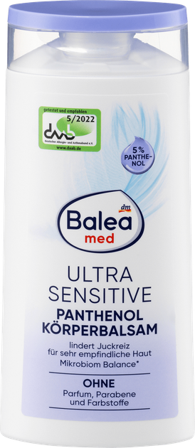 Дитячий бальзам для тіла після загару Balea Med Ultra Sensitive з пантенолом, 250 мл - Фото 1 Дитячий бальзам для тіла після загару Balea Med Ultra Sensitive з пантенолом, 250 мл - зображення 1